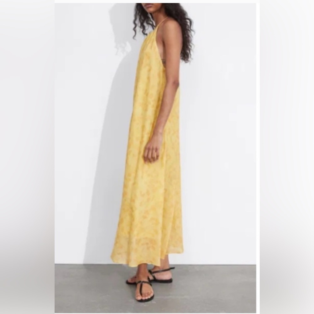 & Other Stories Yellow  Halter Maxi Dress size:L - Picture 4 of 14